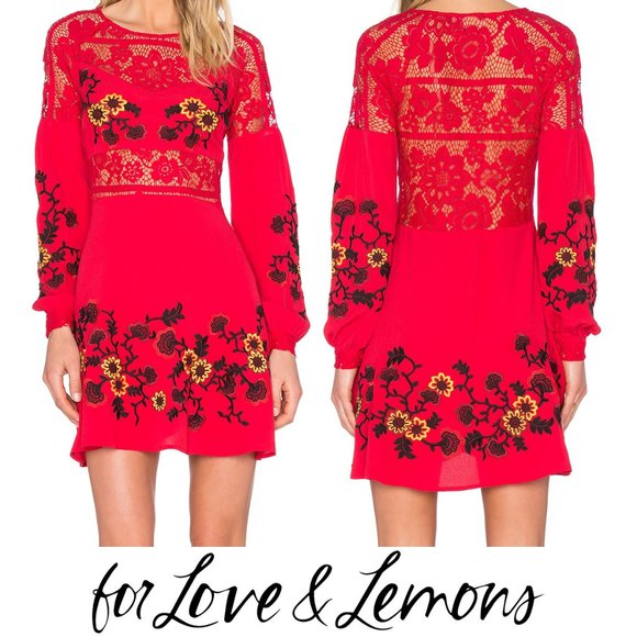 For Love And Lemons Dresses & Skirts - For Love and Lemons Isabella Long Sleeve Dress Lg